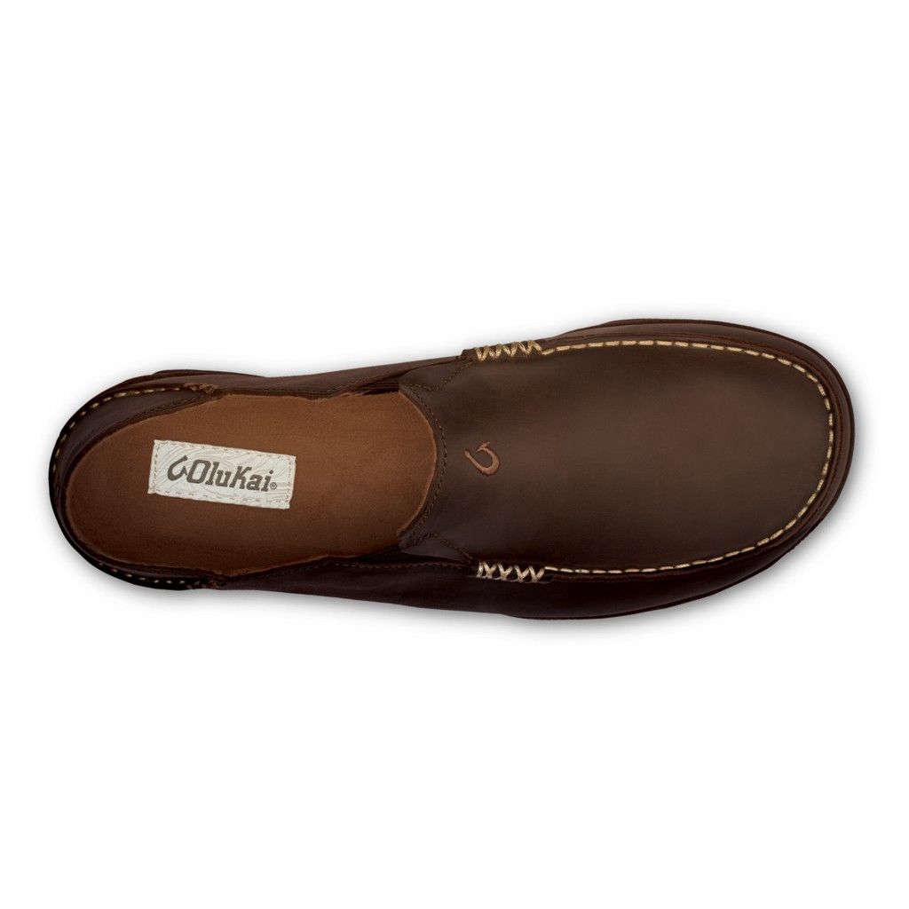 Olukai Men's Moloa Slip On Shoe - Dark Wood / Dark Java US487-625